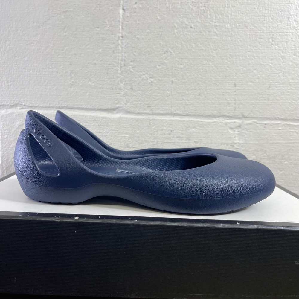 Crocs Kadee 210833 Navy Blue Comfort Ballet Flats Slip On Women's Size 8